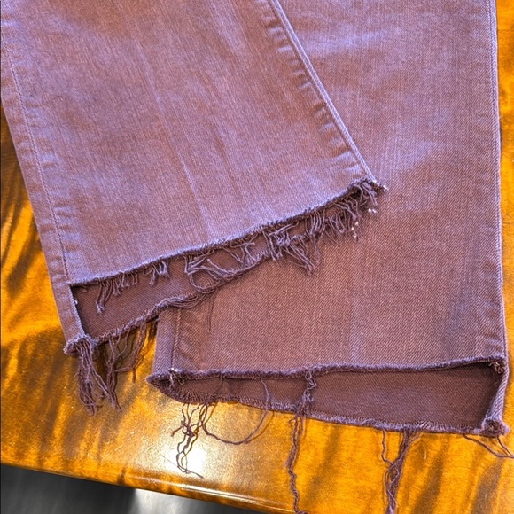 NWT Mother Women's Wine/Mauve Insider Crop Step Fray style Jeans Size 31 - Picture 6 of 12